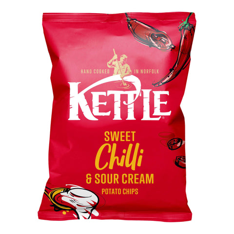 Kettle Chips Sweet Chilli & Sour Cream Sharing Crisps - 130g British Snacks