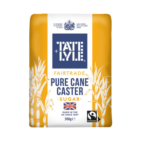 Tate & Lyle Fairtrade Pure Cane Caster Sugar 500g - British Snacks