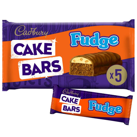 Cadbury Cake Bars Fudge - 5 Pack - British Snacks