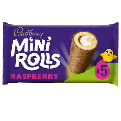 Cadbury Raspberry Mini Rolls Cakes - 5 Pack - British Snacks