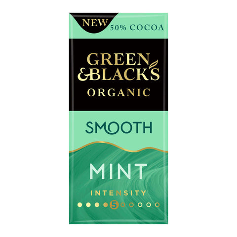 Green & Black's Organic Smooth Mint Chocolate - 90g - British Snacks