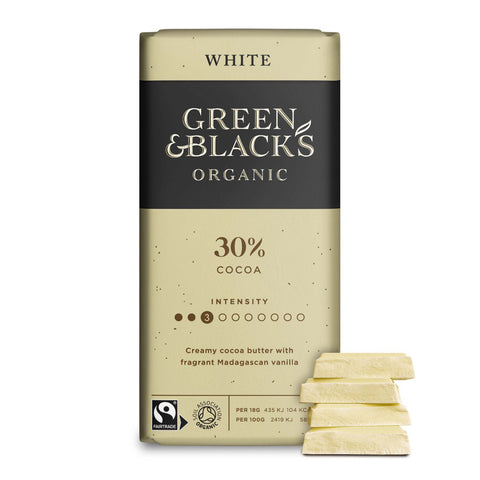 Green & Black's Organic White Chocolate Bar - 90g - British Snacks