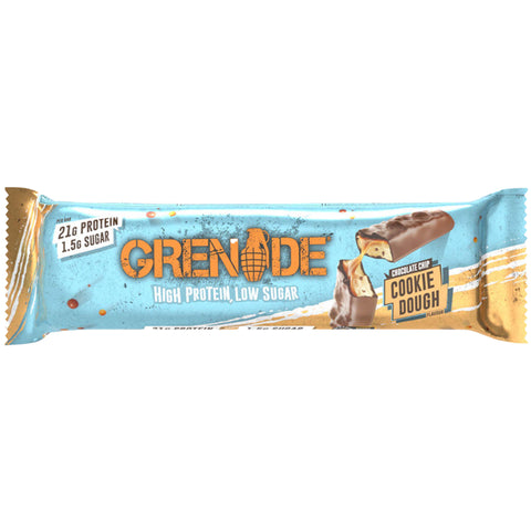 Grenade Chocolate Chip Cookie Dough Flavour Protein Bar 60g - British Snacks