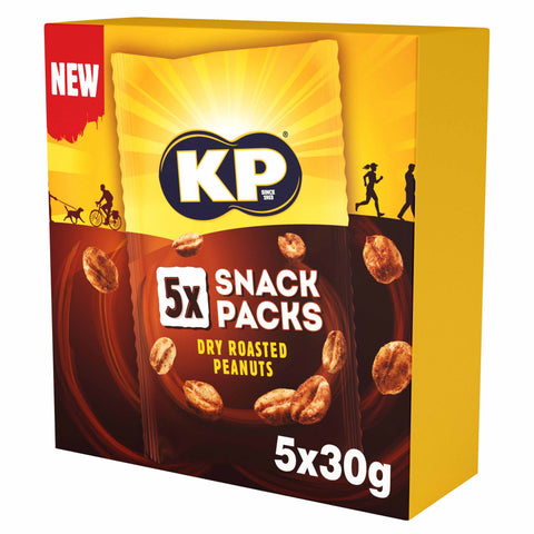 KP Dry Roasted Peanuts Multipack (5 x 30g) - British Snacks