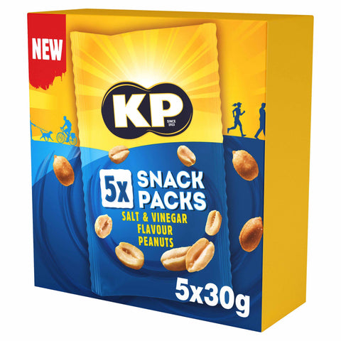 KP Salt & Vinegar Peanuts Multipack (5 x 30g) - British Snacks