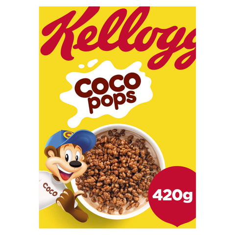 Kellogg's Coco Pops Chocolate Breakfast Cereal - 420g - Coco Krispies for British Expats