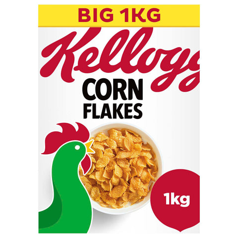 Kellogg's Corn Flakes Breakfast Cereal - 1kg - British Snacks