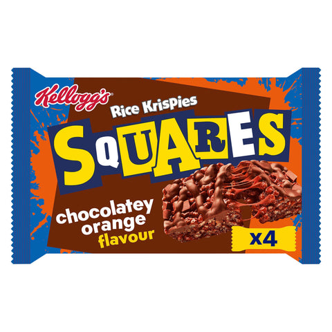 Kellogg's Rice Krispies Limited Edition Squares Chocolatey Orange Flavour Bars (4x36g) - British Snacks