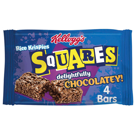 Kellogg's Rice Krispies Squares Delightfully Chocolatey Snack Bars (4x36g) - British Snacks