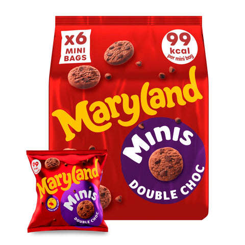 Maryland Minis Cookies Double Choc x6 118.8g - British Snacks