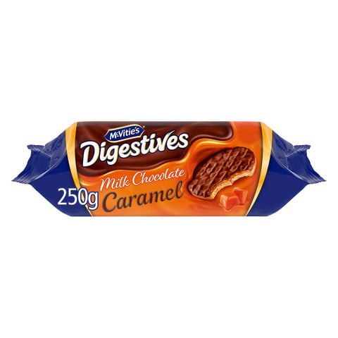 McVitie's Milk Chocolate Digestive Biscuits the Caramel One - 250g - British Snacks