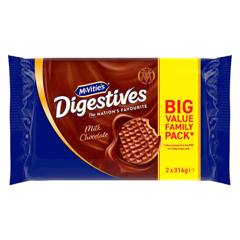 McVitie's Milk Chocolate Digestives Biscuits Twin Pack - 2x316g - British Snacks