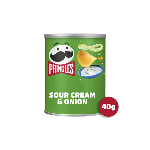 Pringles Sour Cream & Onion Crisps Can - 40g - British Snacks