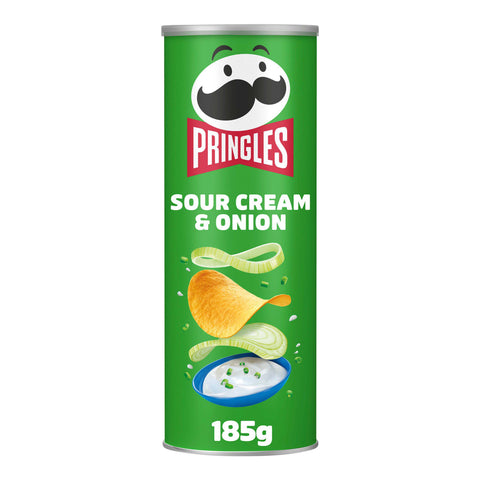 Pringles Sour Cream & Onion Sharing Crisps - 185g - British Snacks