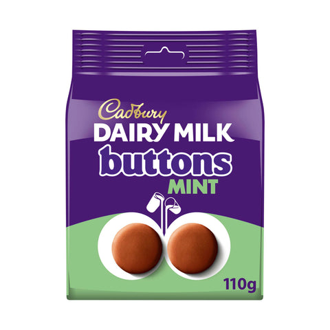 Cadbury Dairy Milk Buttons Mint Chocolate Bag - 110g - British Snacks