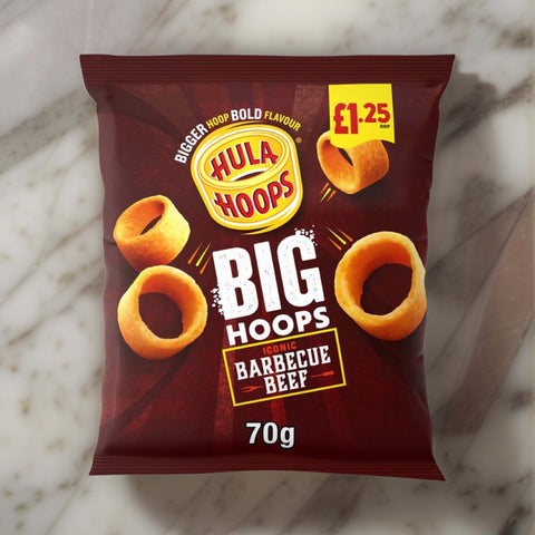 Hula Hoops Big Hoops BBQ 70g – (£1.25 Bag) - British Snacks