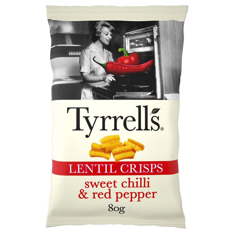 Tyrrells Lentil Sharing Crisps Sweet Chilli & Red Pepper - 80g - British Crisps