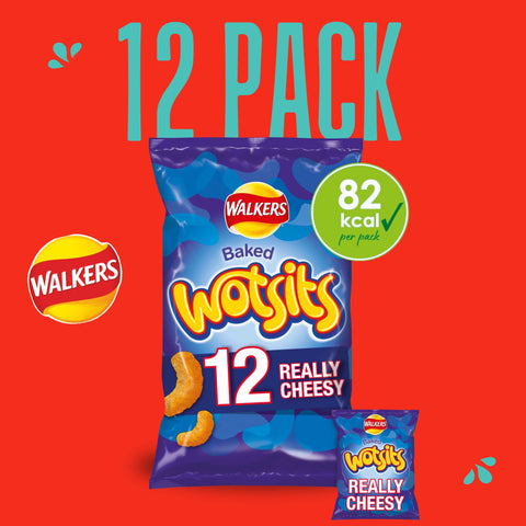 Walkers Really Cheesy Wotsits Multipack Crisps - 12 PACK - SNACKS BRITISH CLASSIC SNACKS