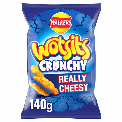 Walkers Wotsits Crunchy Really Cheesy Crisps - 140g (Sharing Bag) - British Snacks