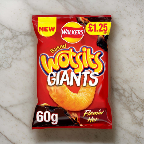Wotsits Giants Flamin' Hot 60g – (£1.25 Bag) - British Snacks